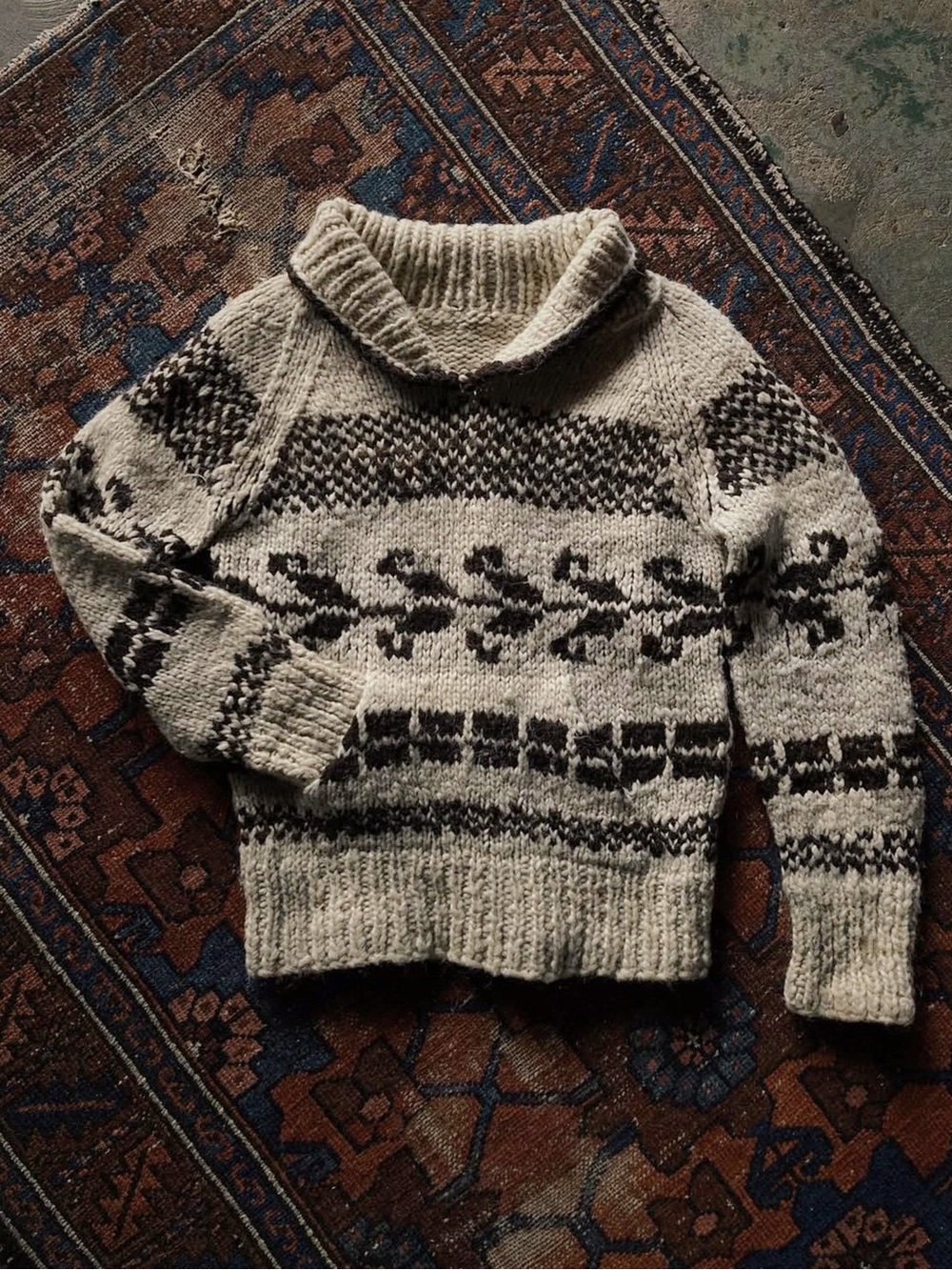 Cowichan Vintage Wool Pullover Sweater (XS)